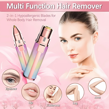 2 In 1 Electric Eyebrow Trimmer And Shaver, Flawless Hair Remover 2 In 1 Hair Remover Trimmer For Women, Flawless Facial Machine Razor, Painless Eyebrow Removal (rechargeable)