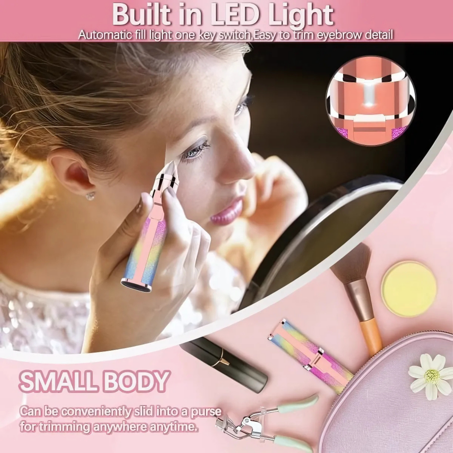 2 In 1 Electric Eyebrow Trimmer And Shaver, Flawless Hair Remover 2 In 1 Hair Remover Trimmer For Women, Flawless Facial Machine Razor, Painless Eyebrow Removal (rechargeable)